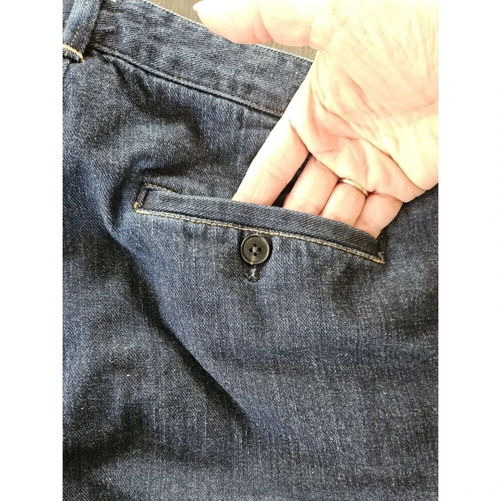 Polo Ralph Lauren Cuffed Dark Indigo Blue Flat Front Jean Chino's Size 6 - Picture 9 of 11
